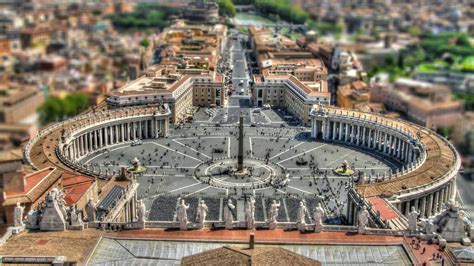 Aerial Photo Of St Peters Square Italy Rome Vatican City Hd