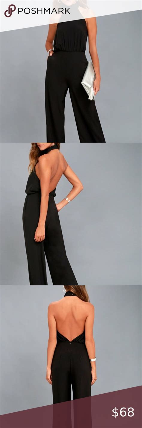 Lulus Open Back Halter Jumpsuit Xs Photographed Is The Moment For