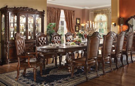 Square dining table for 12 | the interior design inspiration board. Vendome 5pc Formal Double Pedestal 136" Dining Table Set ...