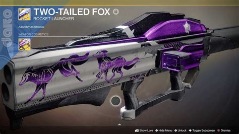 Destiny 2 Lost Sector Exotic Weapons Two Tailed Fox Rocket Launcher