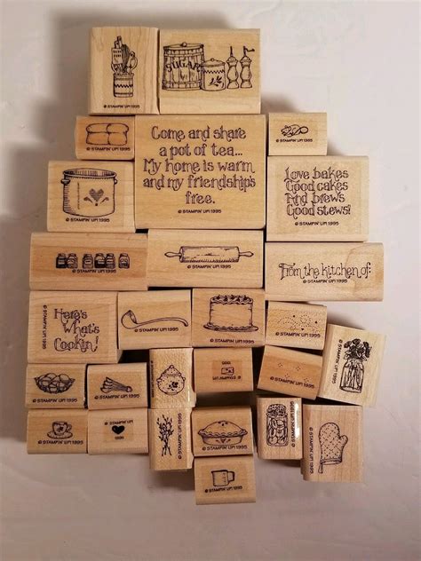 Stampin Up Love Bakes 1995 Rubber Stamp Set Cooking Kitchen Theme Rolling Pin Ebay Kitchen