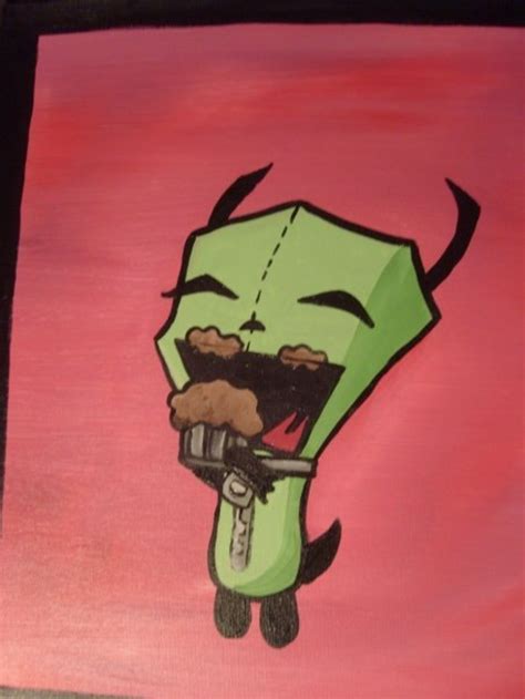 Invader Zim Fan Art Painting Featuring Gir And Zim From The Etsy