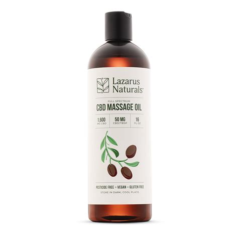 Lazarus Naturals Full Spectrum Cbd Massage Oil 1600mg 16fl Oz Nvs