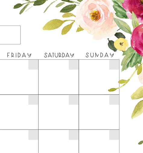 Monthly Planner Printable Floral Planner Monthly Plan Etsy