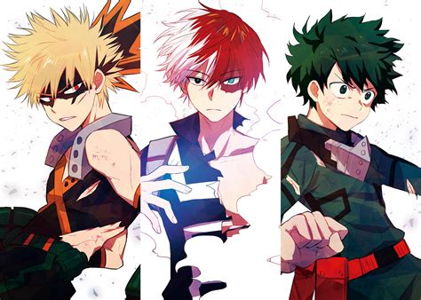 Artworkochako w/ todoroki, bakugou & kirishima (i.redd.it). Bakugou, Todoroki and Deku, by Pixiv Id 16437650 | Hero ...
