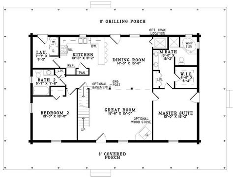 Home plans with open floor plans single story. New One Story Two Bedroom House Plans - New Home Plans Design