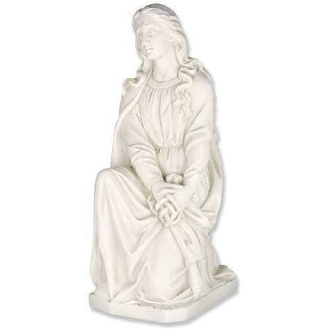 Outdoor Garden Decoration Sitting Virgin Mary White Marble Stone Statue