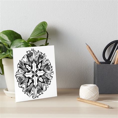 Yule Mandala Hand Drawn Ink Design Pagan Wheel Of The Year Sabbat