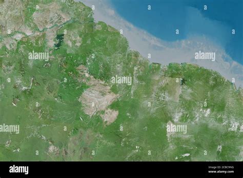 Extended Area Of Guyana Satellite Imagery 3d Rendering Stock Photo