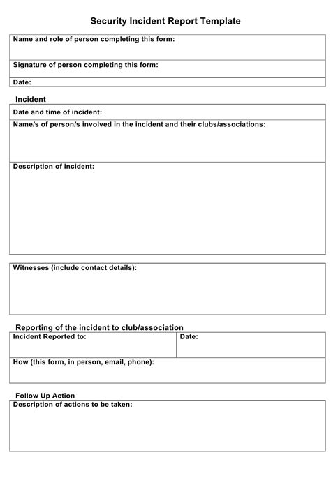 Security Incident Report Template Download Fillable Pdf Templateroller