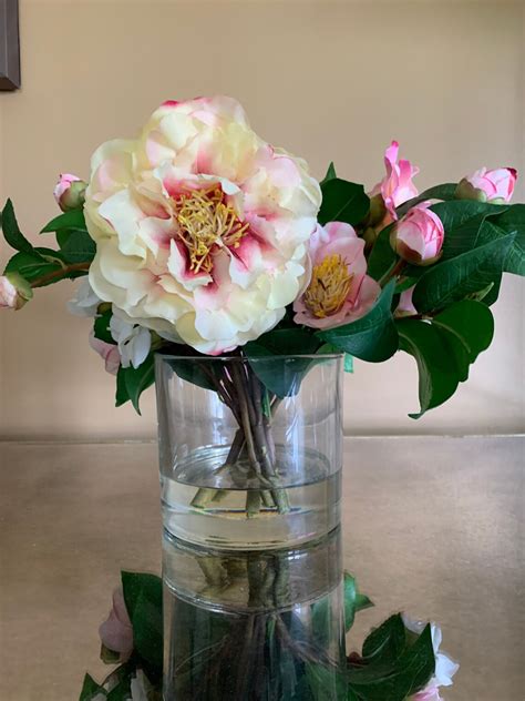 Camellia Bouquet Floral Centerpiece Faux Flower Arrangement Etsy