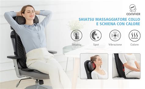 Comfier Massaggiatore Schiena E Collo Con Calore Sedile Massaggiante Shiatsu Con Nodi Shiatsu