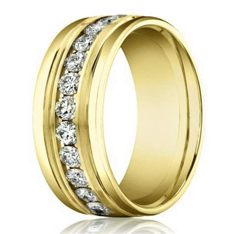 If you're shopping for a mens diamond pinky rings, we know that a man could have quite a hard time choosing one. 8mm 14k Yellow Gold Men's Diamond Eternity Wedding Band ...