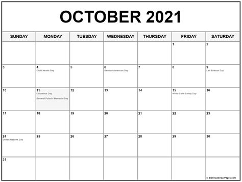 Calendar October 2021 Example Calendar Printable