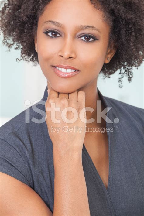 Beautiful Mixed Race African American Woman Businesswoman Stock Photo