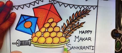 Make Some Articles On The Occasion Of Makar Sankranti Drawing