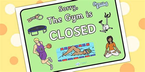 Gym Role Play Closed Sign Twinkl
