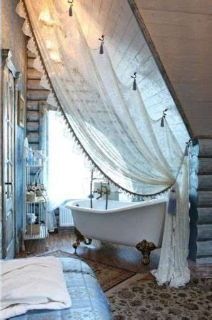 Clawfoot tub shower curtain rod ceiling mount watershed. 12 best images about Bathroom on Pinterest