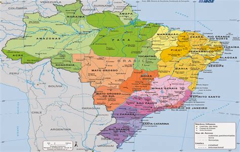 Folha Granjense Online Ibge Lança Mapa Político Atualizado Do Brasil