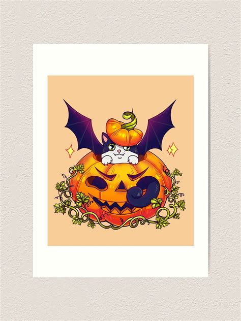 The Cat Bat Art Print For Sale By Angoart Redbubble