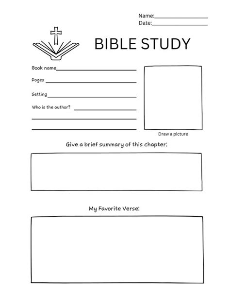 Bible Study Worksheet Kids Teens Etsy