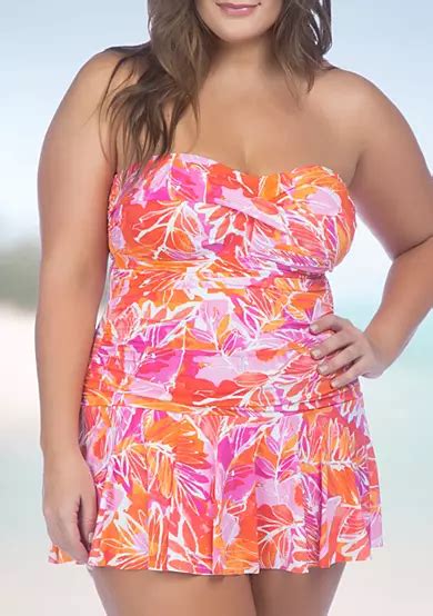 Lauren Ralph Lauren Plus Size Lush Tropical Skirted One Piece Swimsuit