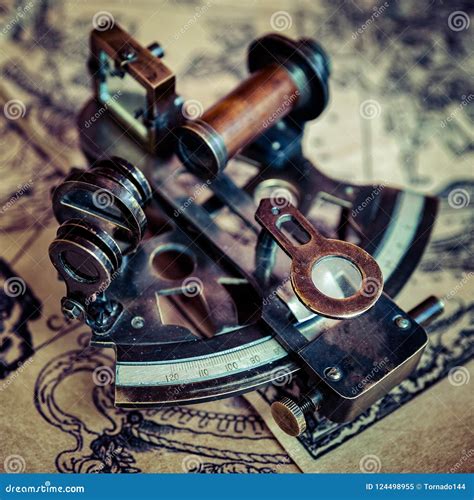 beautiful vintage marine sextant stock image image of fixing