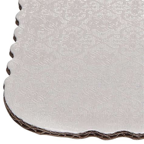 Ocreme White Scalloped Corrugated Cake Board 13 78 X 18 34 Pack