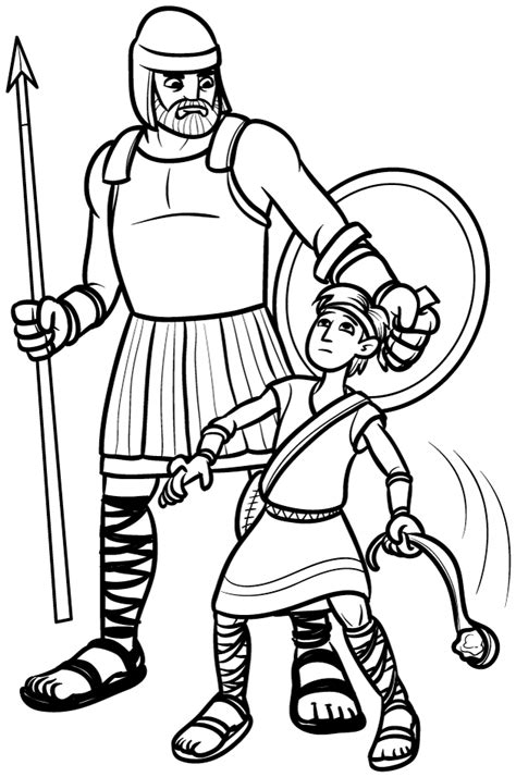 Now you are ready to create the story! David and Goliath's Story Coloring Pages for Kids ...