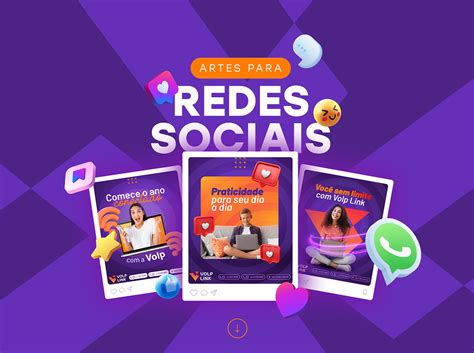 Artes Para Redes Sociais Social Media Volp Link On Behance