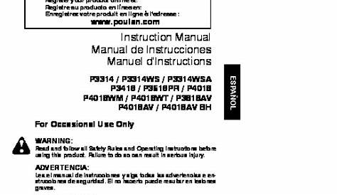 poulan p4018 manual