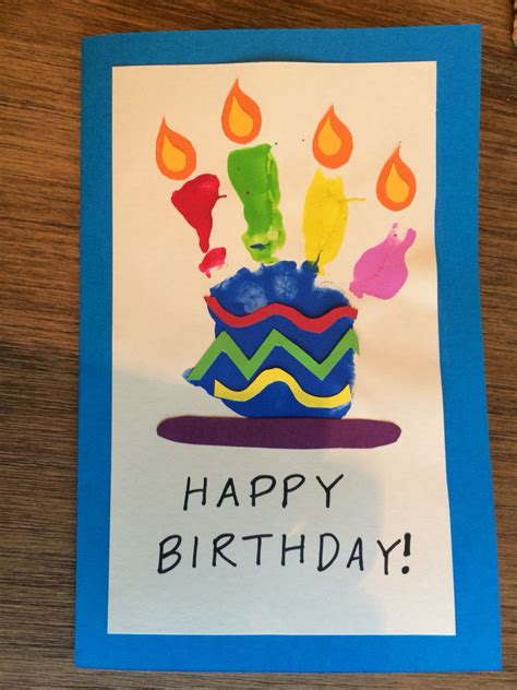Toddler Handprint Happy Birthday Card ️ Geburtstagskarte Basteln