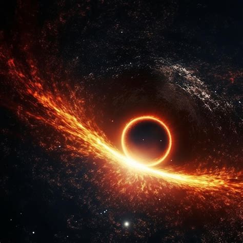 Premium Ai Image A Close Up Of A Black Hole With A Bright Orange Ring