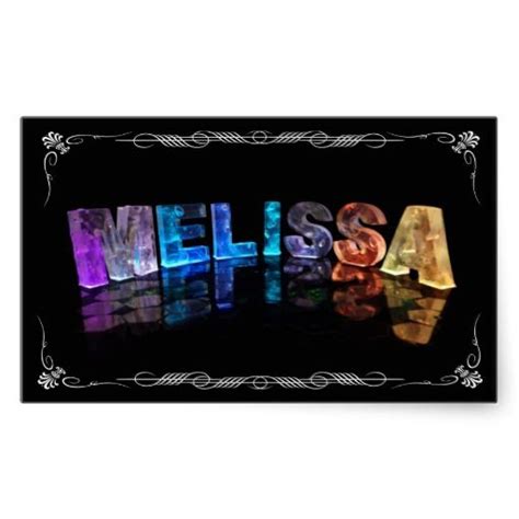 The Name Melissa In 3d Lights Photograph Rectangular Stickers Melissa