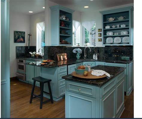 Turquoise Cabinets Kitchen Pinterest