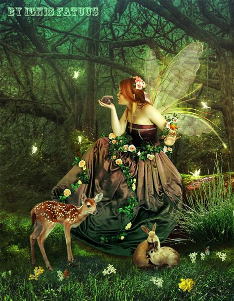 Fairy Tale Magic Scene Fantasy Folklore Fairy And Dragonfly Are Dancing