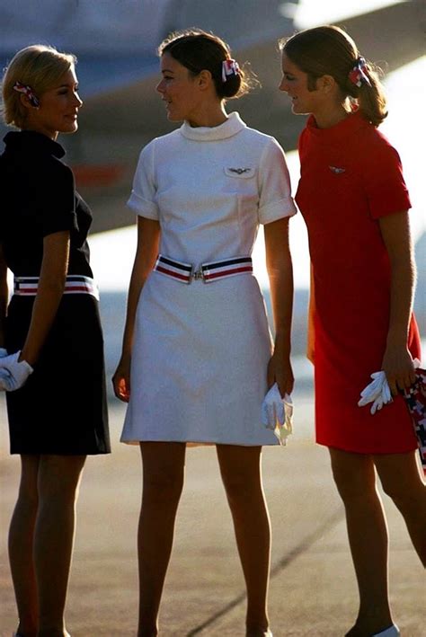 Sixties — A Trio Of American Airlines Air Stewardesses As Flight