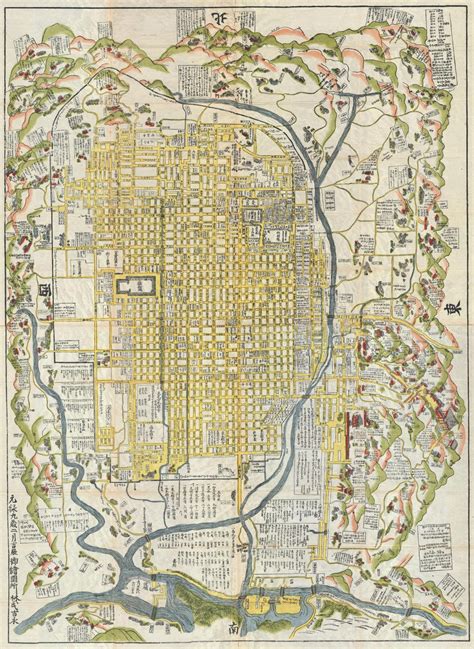 Map Of Kyoto Old Historical And Vintage Map Of Kyoto