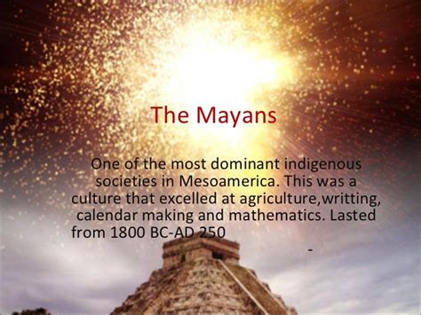 The Mayans Period 1