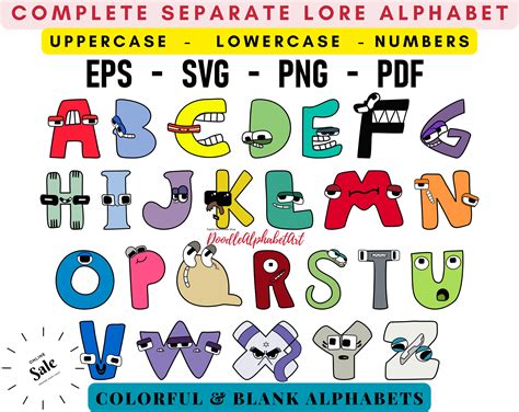 Complete Alphabet Lore Bundle Uppercase Lowercase And Number Etsy