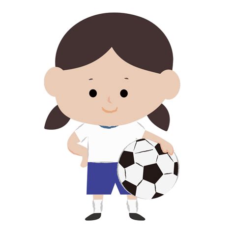 サッカーボールを持つ女の子｜イラスト素材館