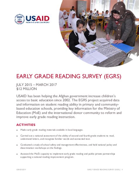 Pdf Early Grade Reading Survey Egrs Ahmad Nazeri