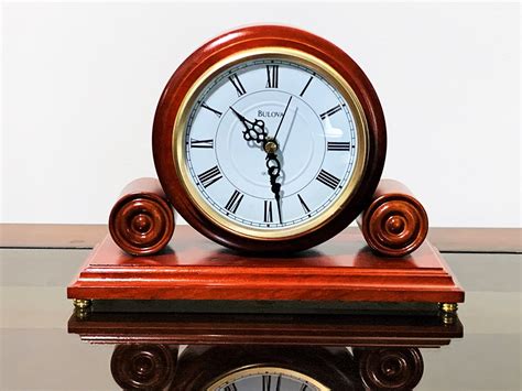 Bulova Walnut Mantel Clock B1895 105 Wide 8 Tall 5 Dial Serpentine
