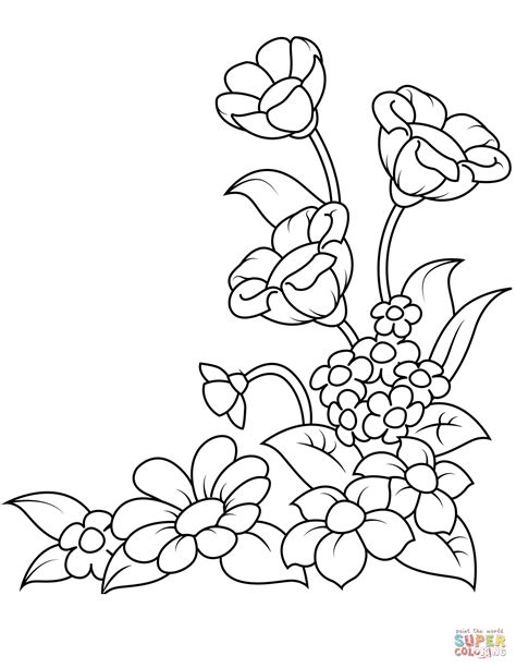 Spring Flowers coloring page | Free Printable Coloring Pages
