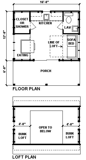 12 X 16 Cottage Floor Plans Small House Plans Cabin Plans
