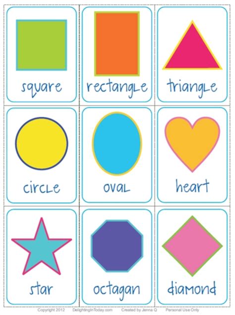 5 Best Images Of Printable Color Flash Cards Shapes Preschool