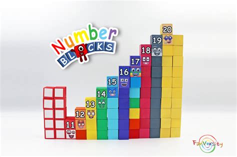 Numberblocks 11 20 With Numbers Stackable Wooden Block Etsy