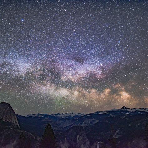 Download Wallpaper 2780x2780 Starry Sky Mountains Galaxy Universe