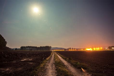 Moonlight Countryside Field Free Photo On Pixabay