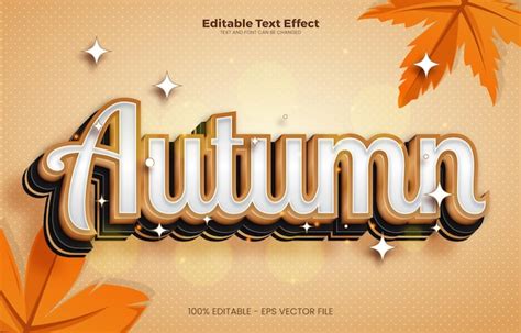 Premium Vector Autumn Editable Text Effect In Modern Trend Style